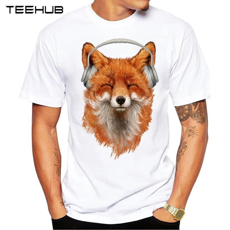 Men's trendy t-shirt with a cool animal design and short sleeves,
