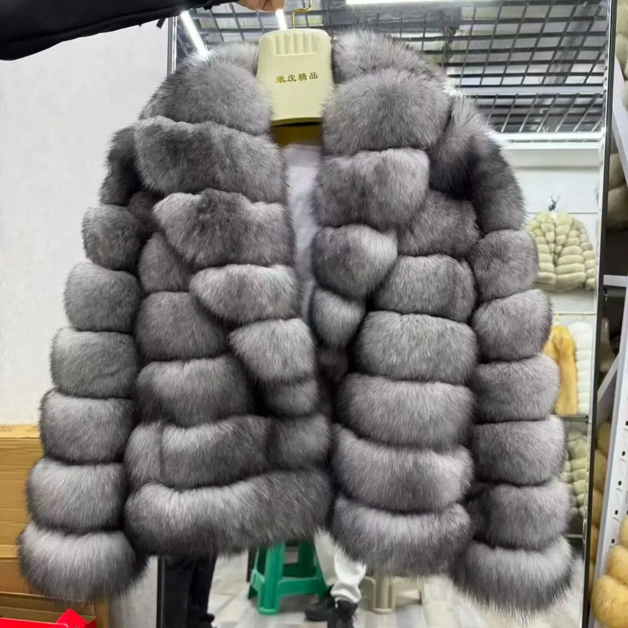 Women's Luxury Natural Fox Fur Jacket Coat