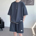 New men's summer sports set, T-shirt and shorts,