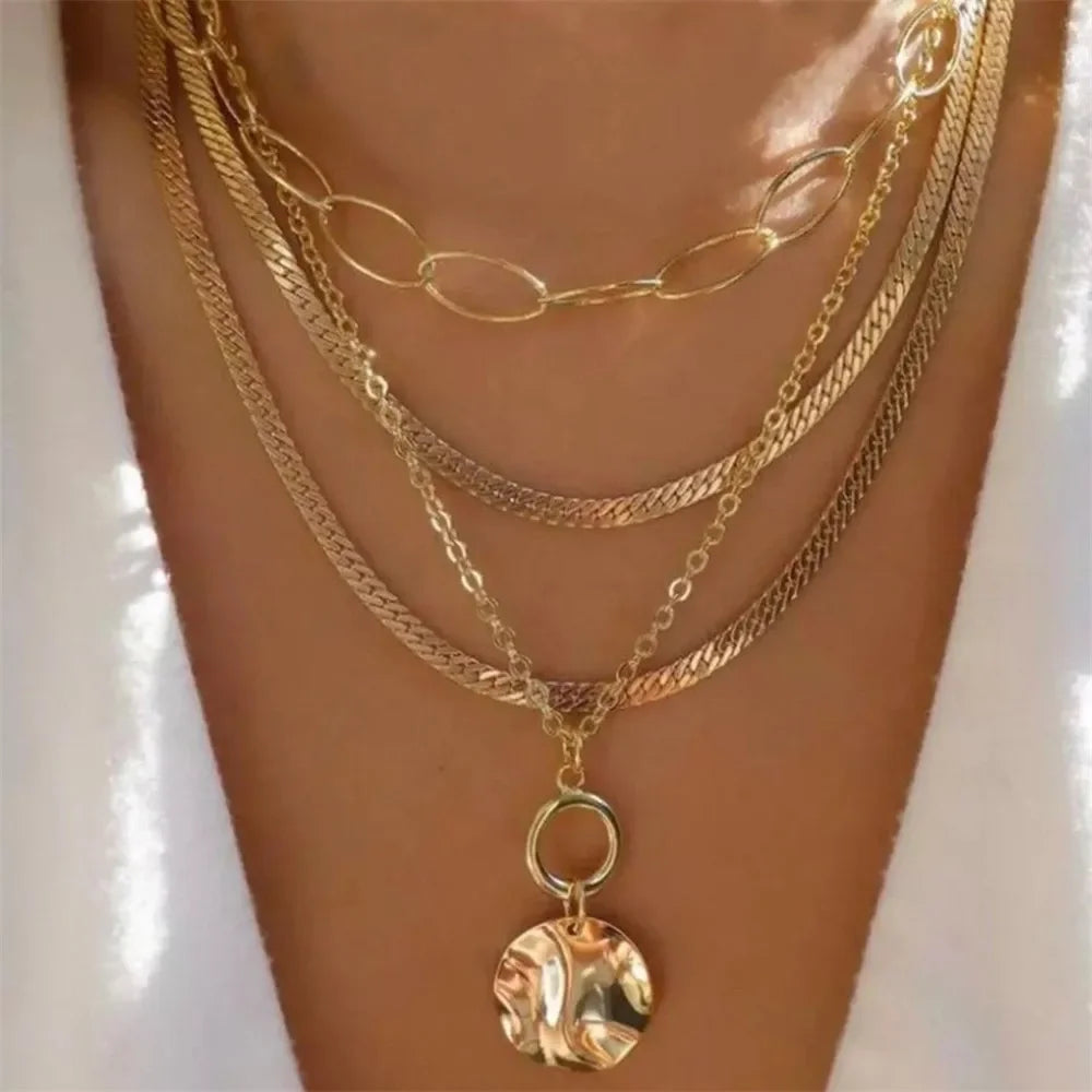Gold Plated Coin Head Pendant