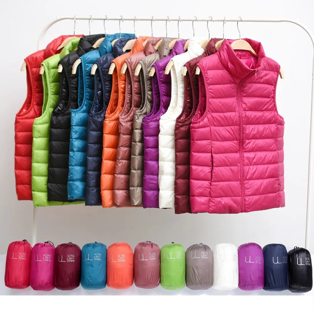 Women's ultra-lightweight sleeveless jackets,
