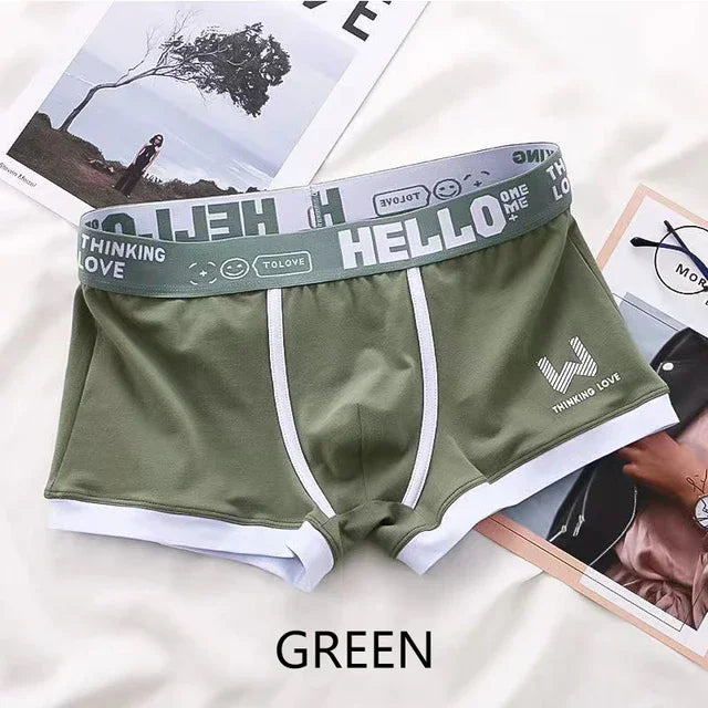 Men's cotton boxer briefs, one size