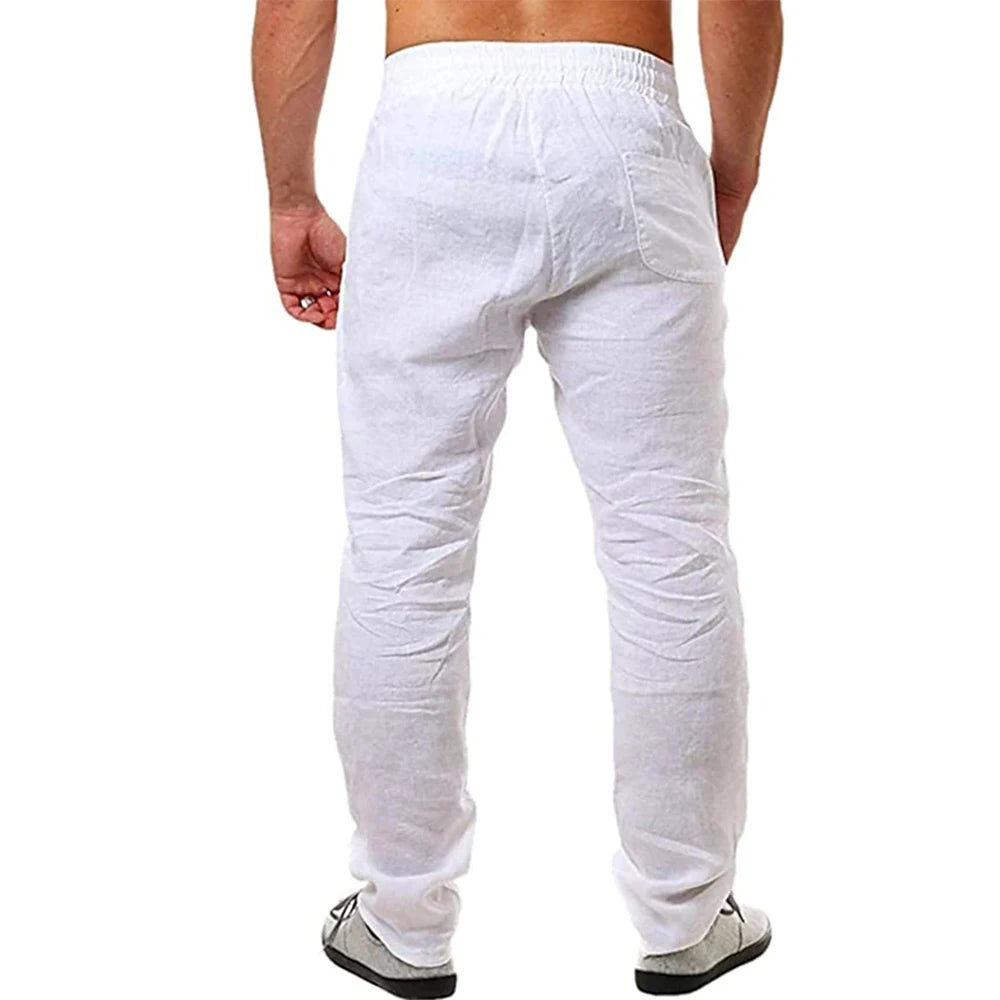 Men's cotton and linen trousers, suitable for autumn
بنطلون رجالي من القطن والكتان، مناسب لفصل الخريف