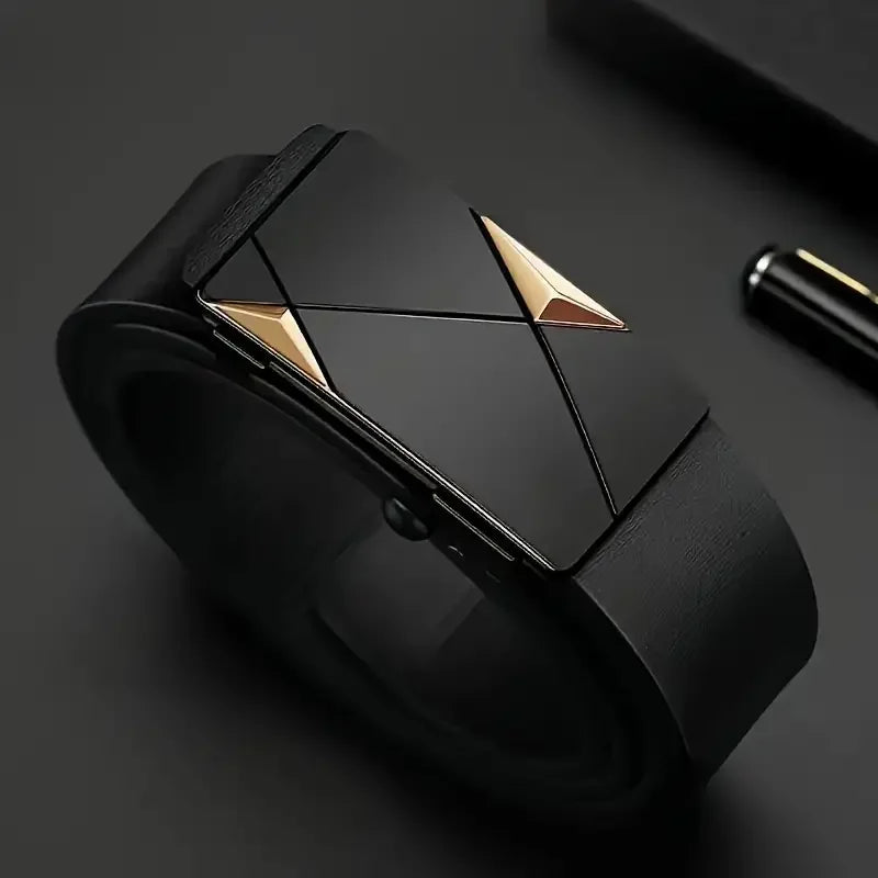 Men's Stylish Leather Belt with Automatic Buckle