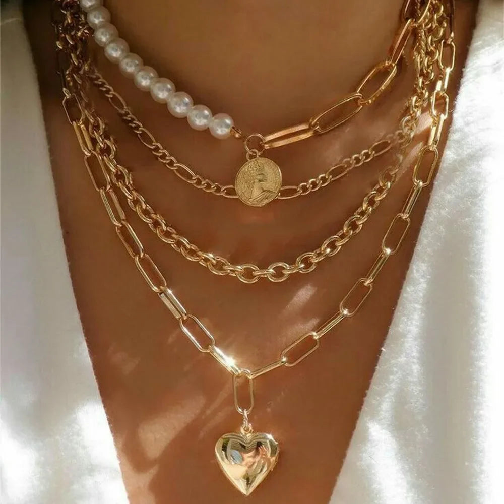 Gold Plated Coin Head Pendant