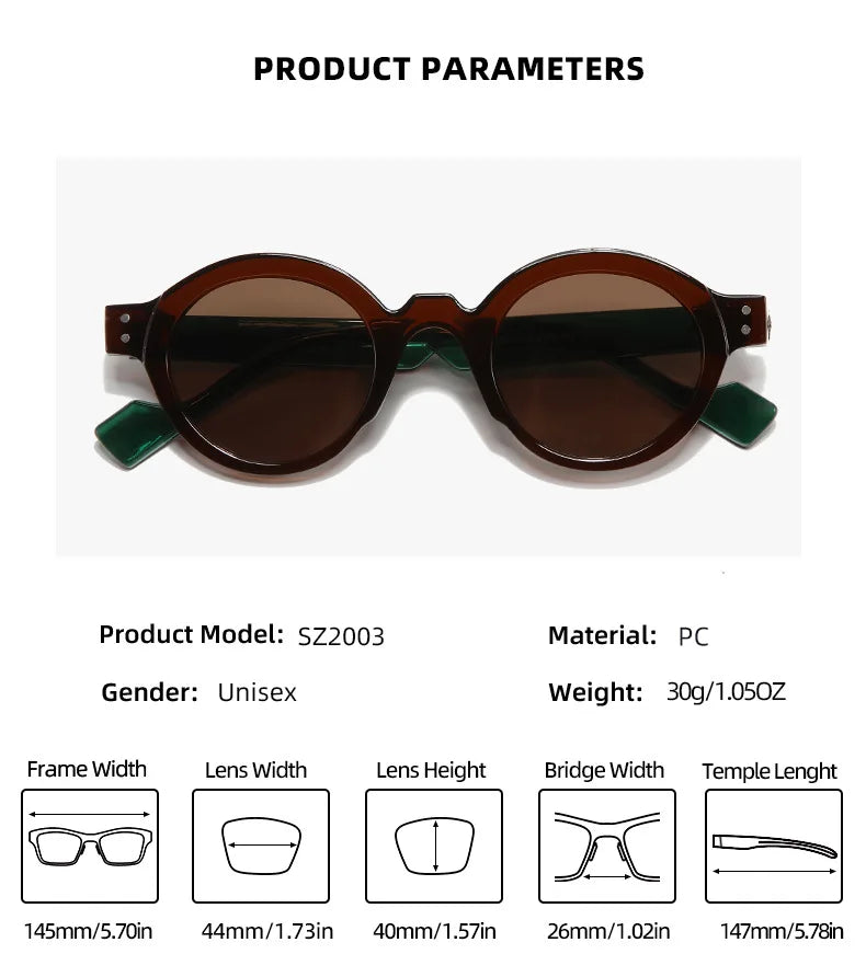 Round sunglasses for men, women, small frame prescription glasses