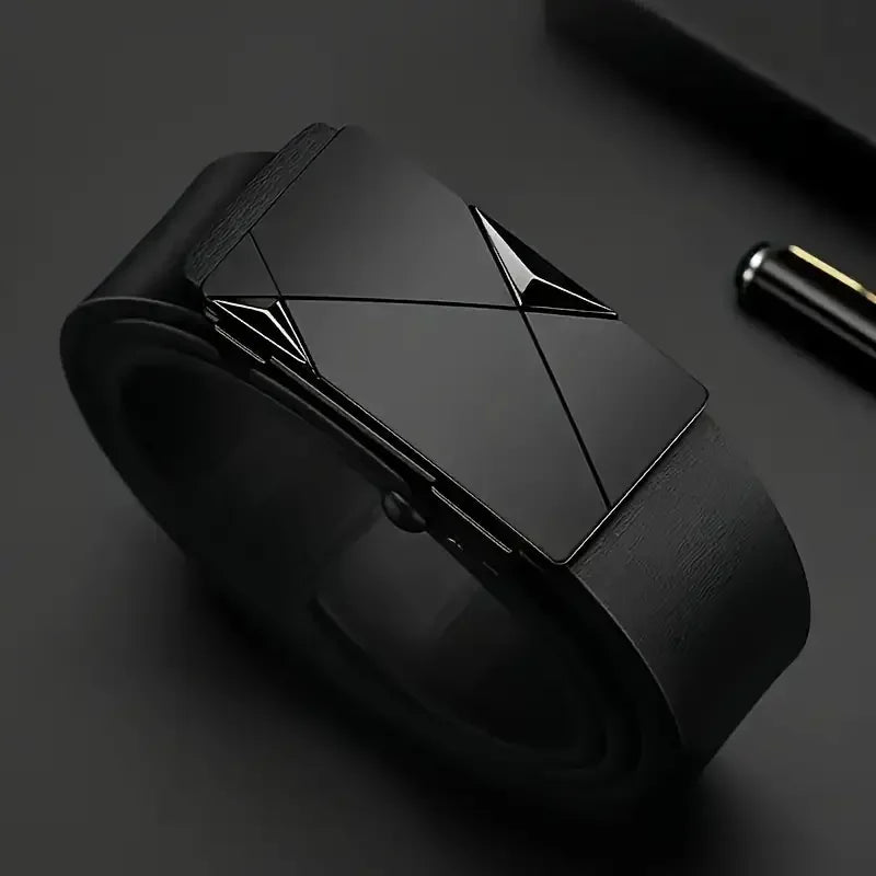 Men's Stylish Leather Belt with Automatic Buckle