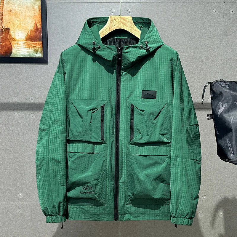 Oversized loose-fitting jacket for work, men's clothing

جاكيت فضفاض كبير الحجم للعمل ملابس رجالية