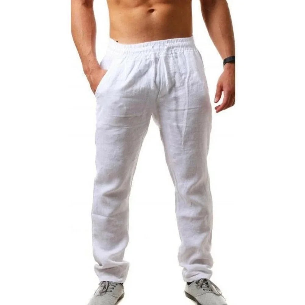 Men's cotton and linen trousers, suitable for autumn
بنطلون رجالي من القطن والكتان، مناسب لفصل الخريف