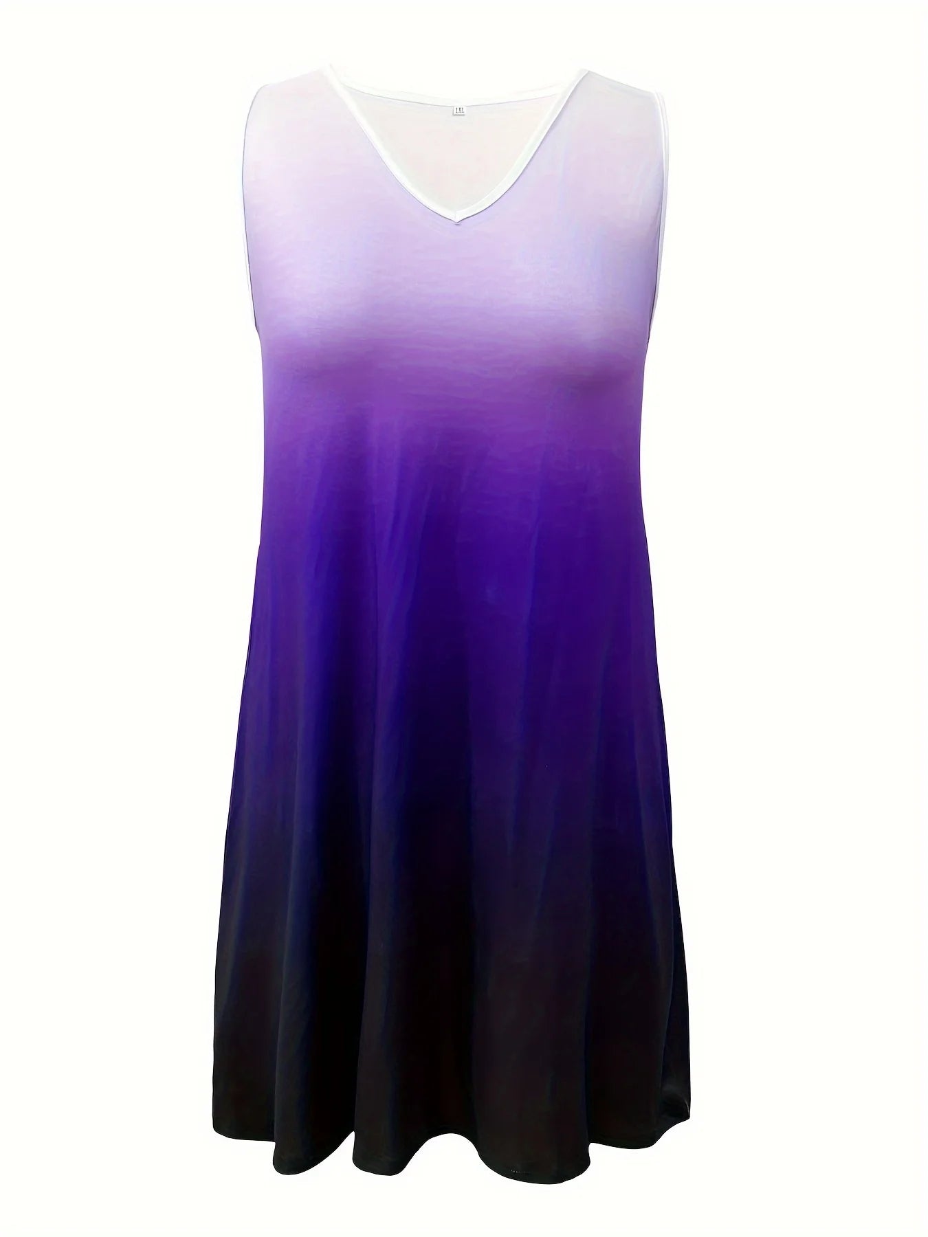 Plus size gradient print dress, sleeveless spring and summer dress, plus size women's clothing