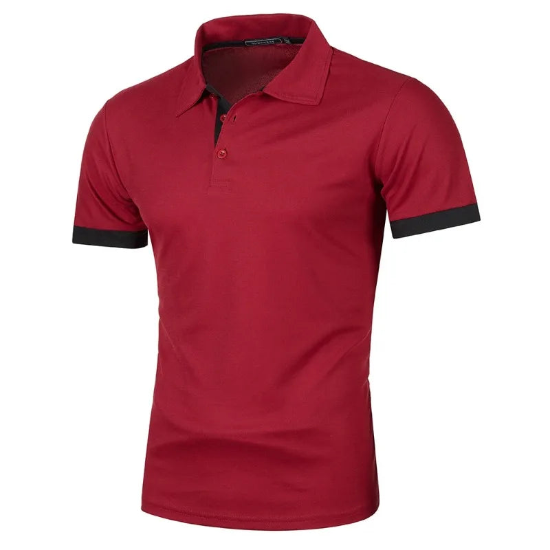 Men's short-sleeved summer polo shirt with buttons,
قميص بولو رجالي بأكمام قصيرة صيفي بأزرار،