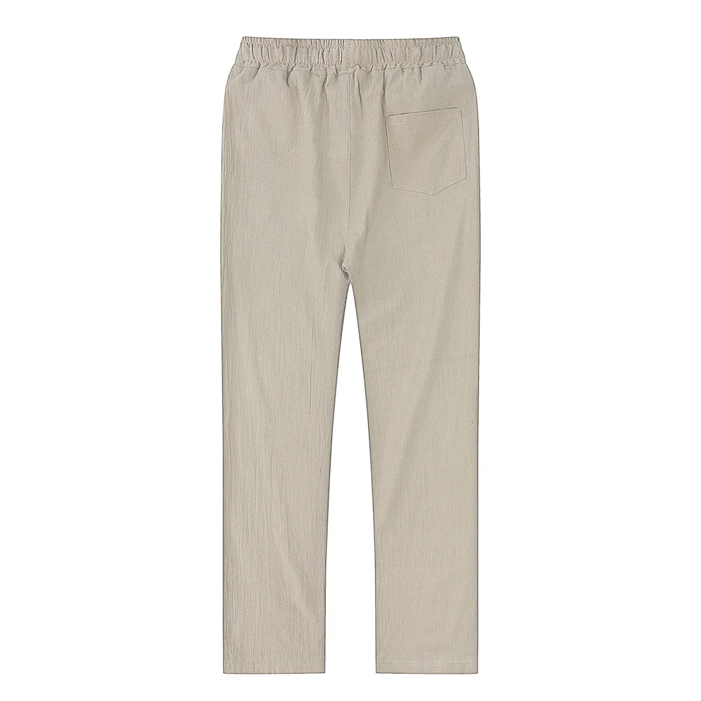 Men's cotton and linen trousers, suitable for autumn
بنطلون رجالي من القطن والكتان، مناسب لفصل الخريف