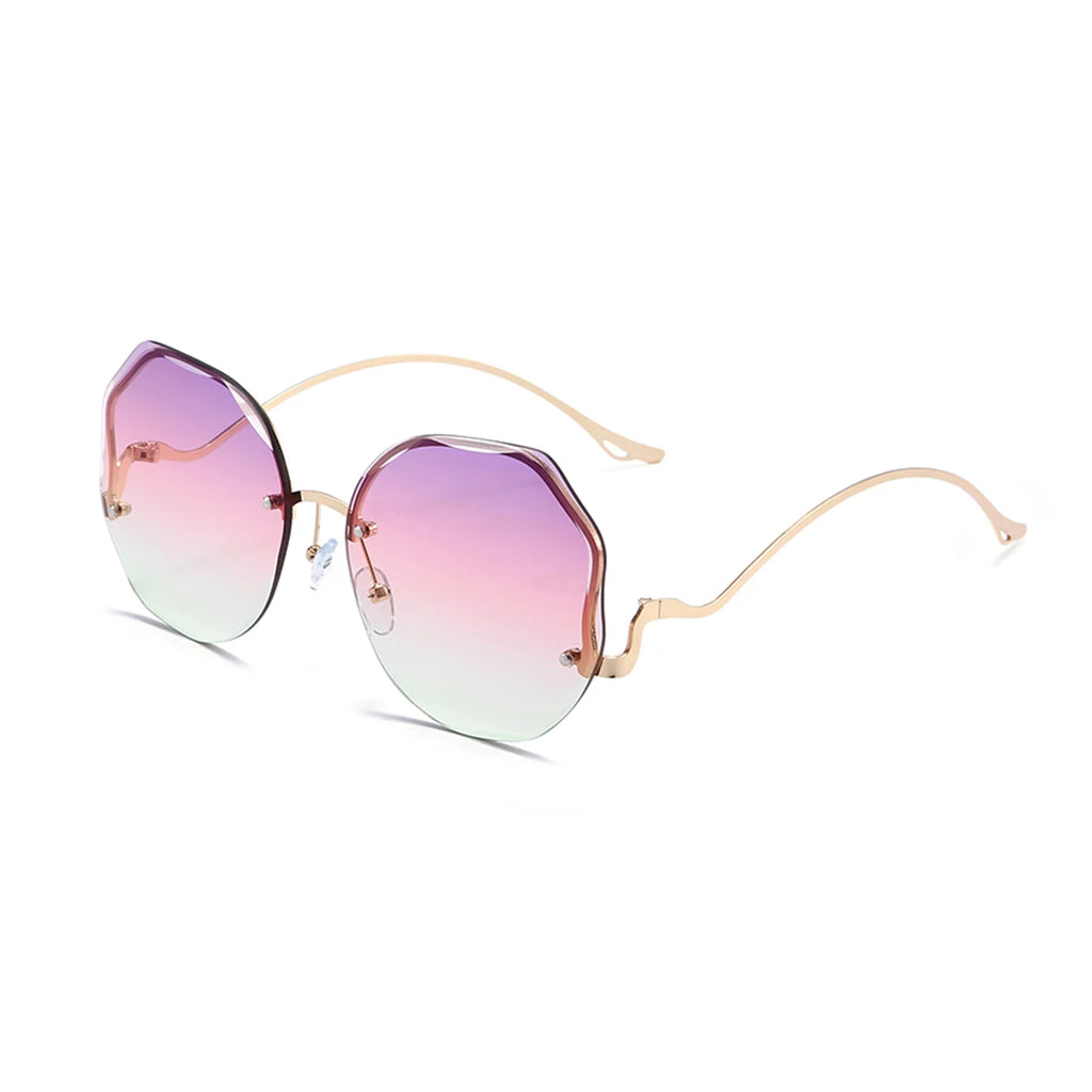 Oversized Square Sunglasses for Women, Metal Sunglasses