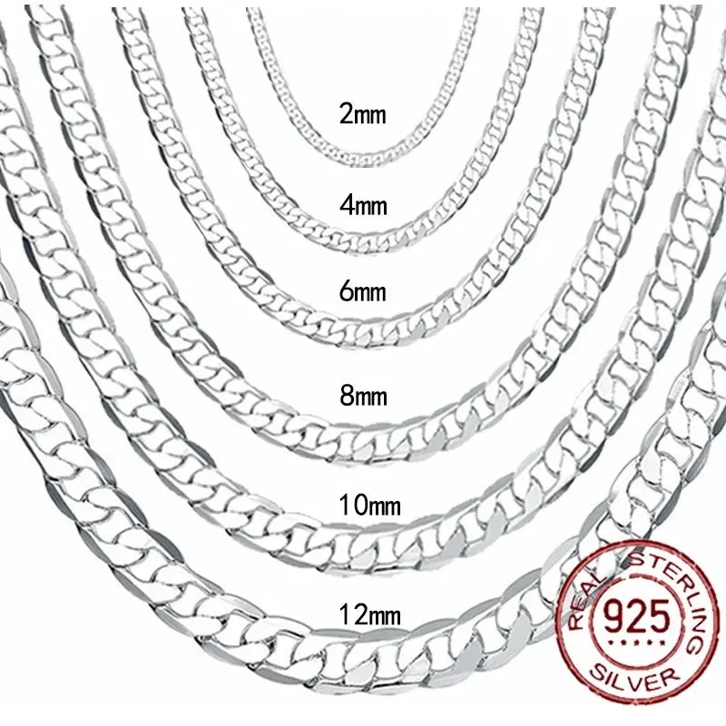 Silver necklace for men and women