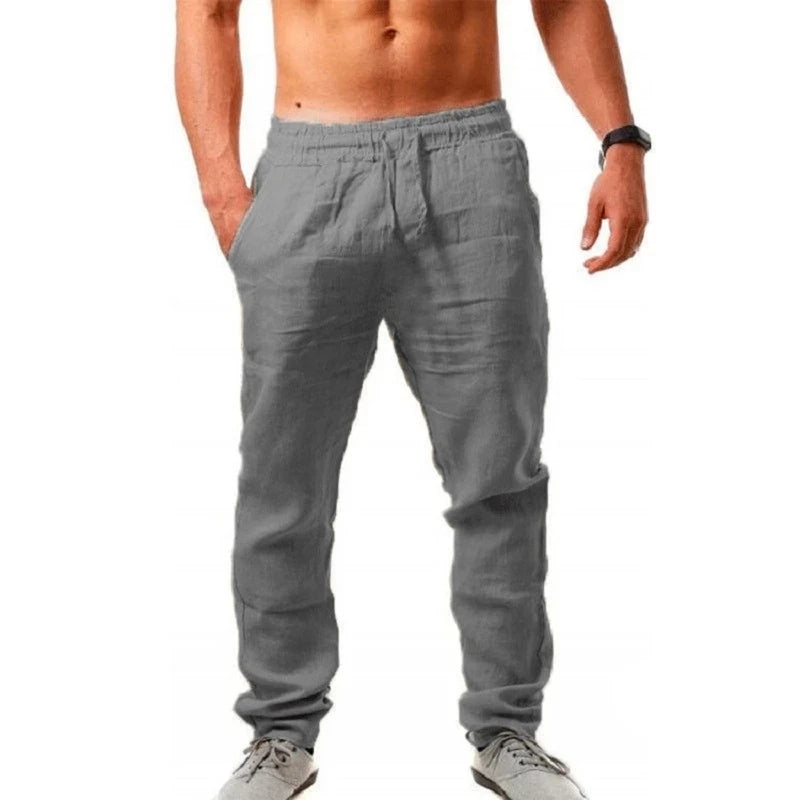 Men's cotton and linen trousers, suitable for autumn
بنطلون رجالي من القطن والكتان، مناسب لفصل الخريف