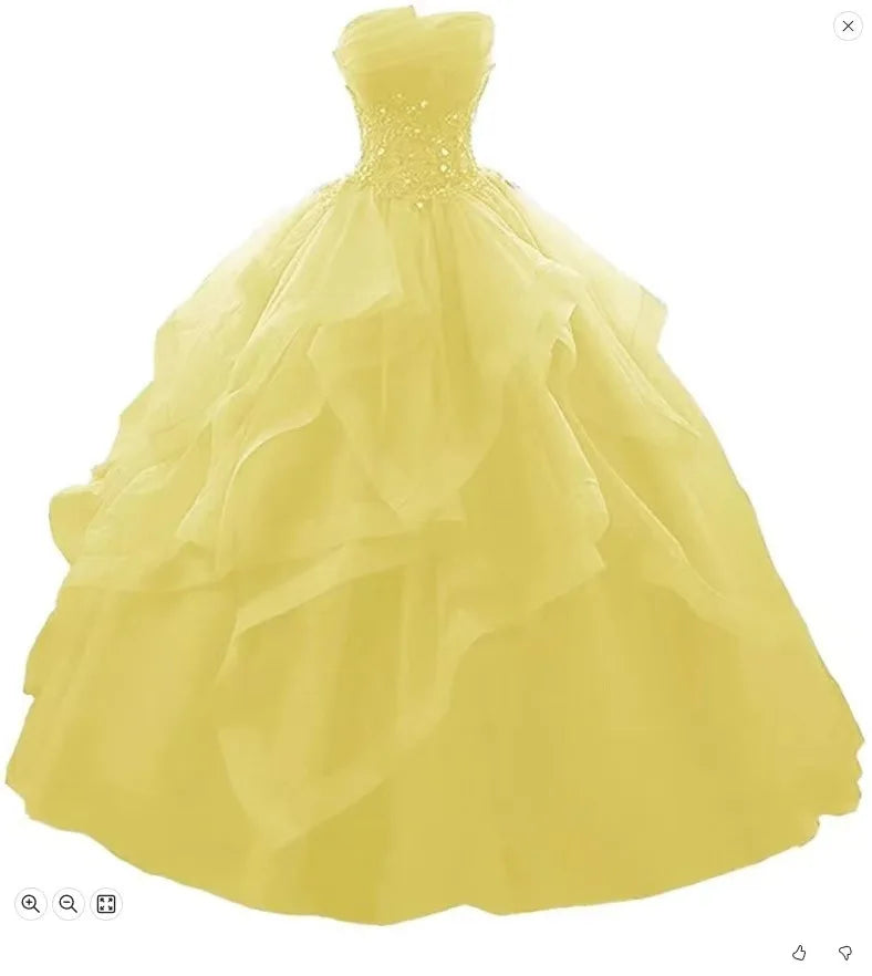 Luxurious lace quinceañera dress