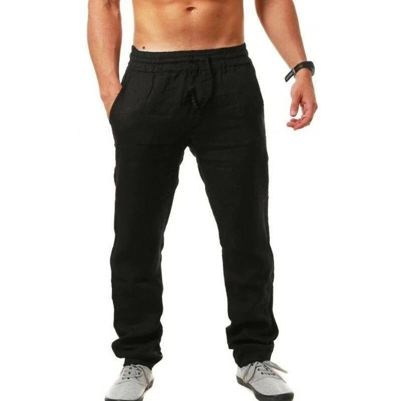 Men's cotton and linen trousers, suitable for autumn
بنطلون رجالي من القطن والكتان، مناسب لفصل الخريف