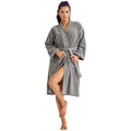 Women's Cotton Terry Bathrobe V Neck Long Sleeve Winter Ladies Hotel Dressing Gown Solid Absorb Water Kimono For Female