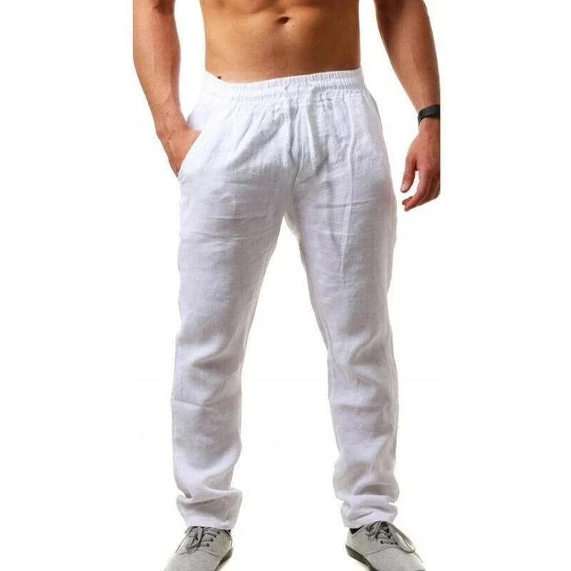 Men's cotton and linen trousers, suitable for autumn
بنطلون رجالي من القطن والكتان، مناسب لفصل الخريف