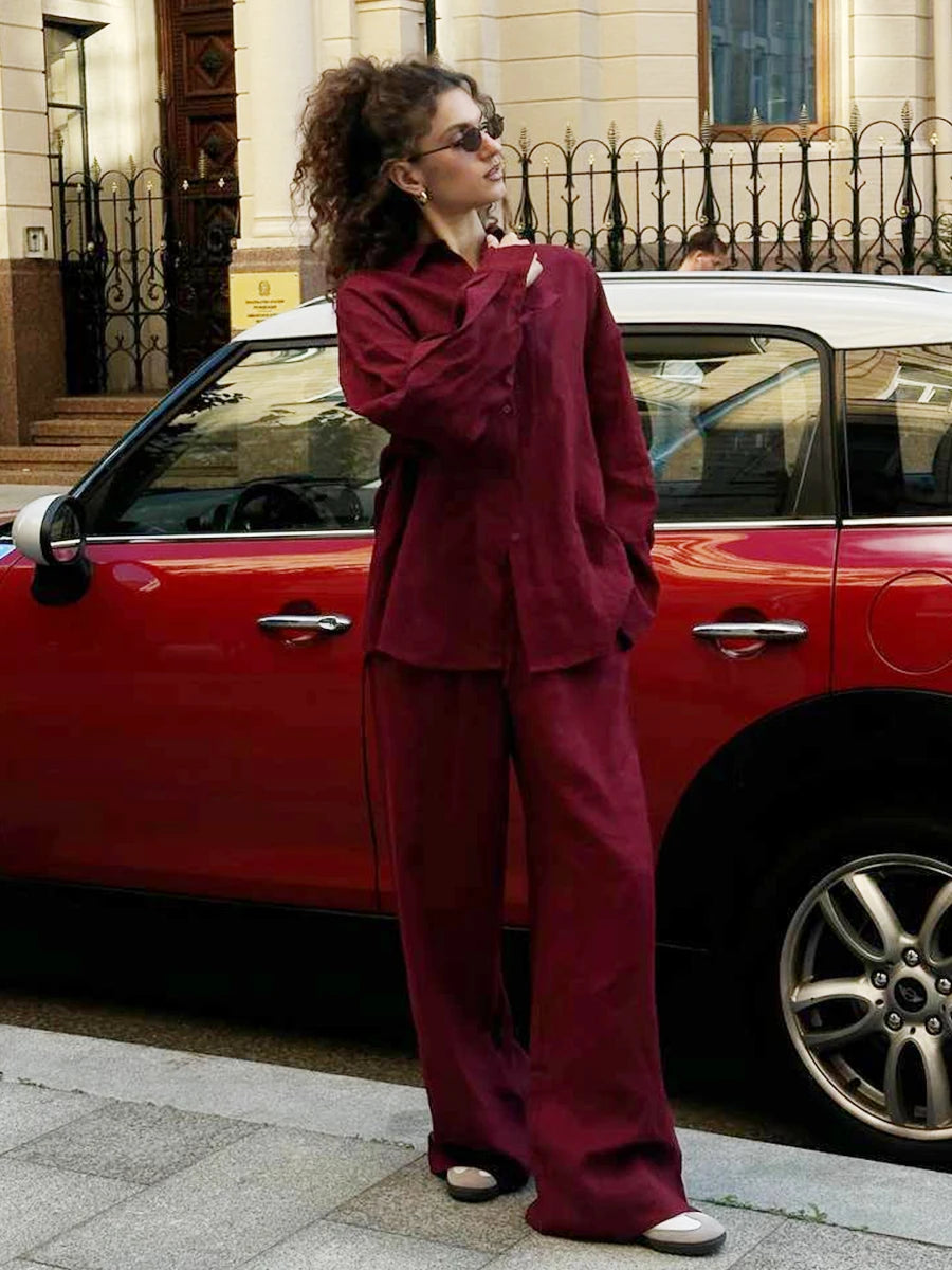 Summer casual cotton pants set
طقم بنطلون قطن كاجوال صيفي