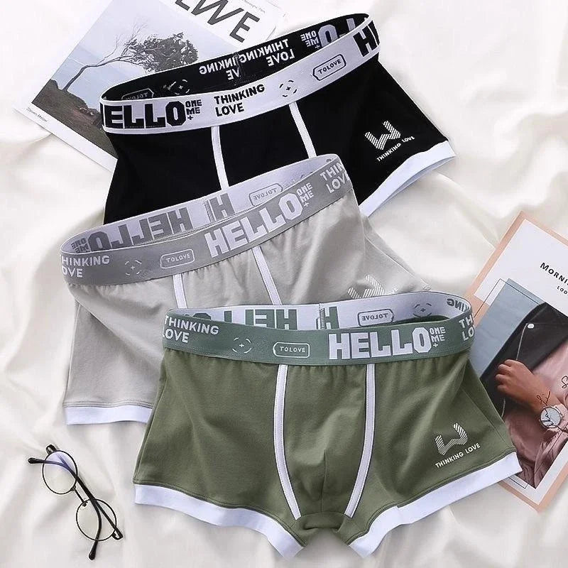Men's cotton boxer briefs, one size