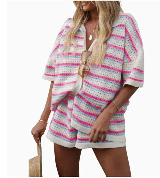 Women's summer two-piece set:
طقم صيفي نسائي  مكون من قطعتين: