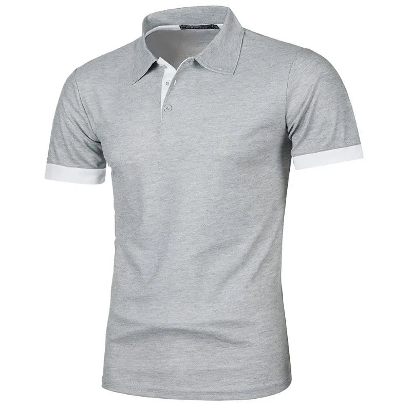 Men's short-sleeved summer polo shirt with buttons,
قميص بولو رجالي بأكمام قصيرة صيفي بأزرار،