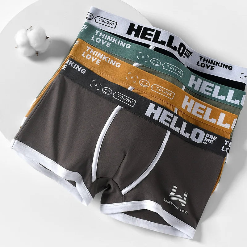 Men's cotton boxer briefs, one size