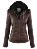 Women's faux leather jacket with a gothic design