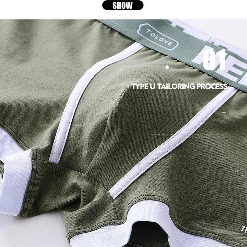 Men's cotton boxer briefs, one size